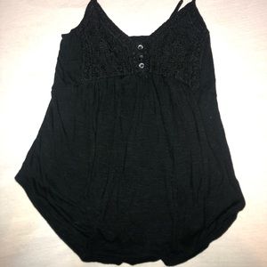 American Eagle Black Tank w/ Lace Detail
